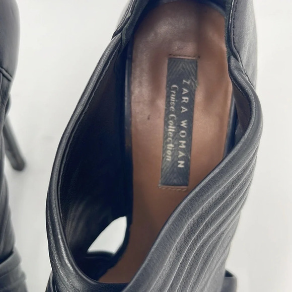 Zara Woman Cruise Collection Black Peep Toe Heels - Picture 4 of 9
